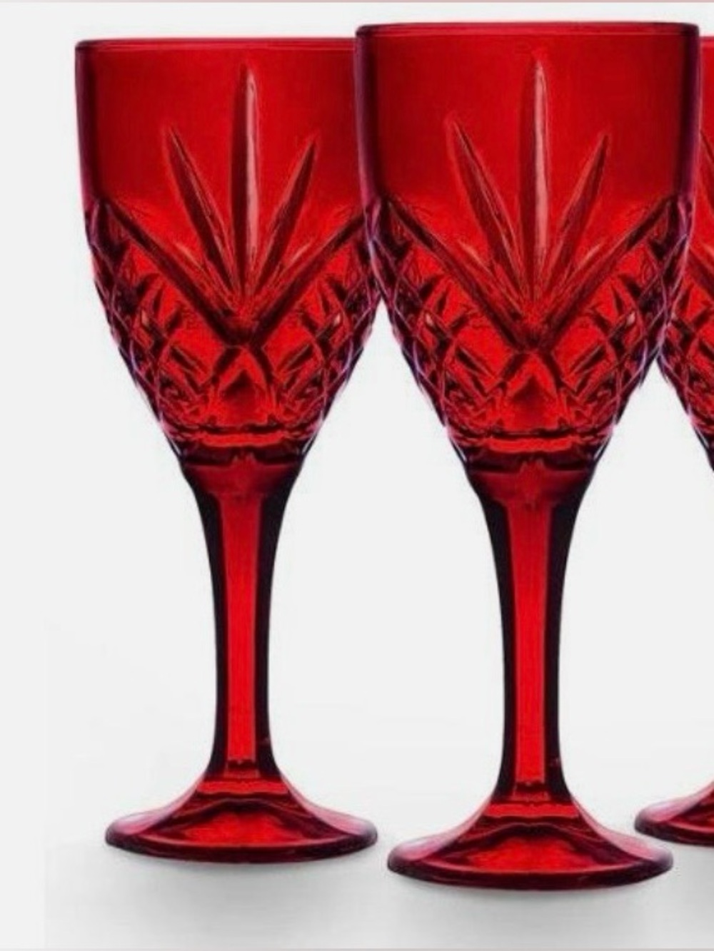 Godinger Dublin Crystal wine goblet set of 8 Ruby Red 10oz